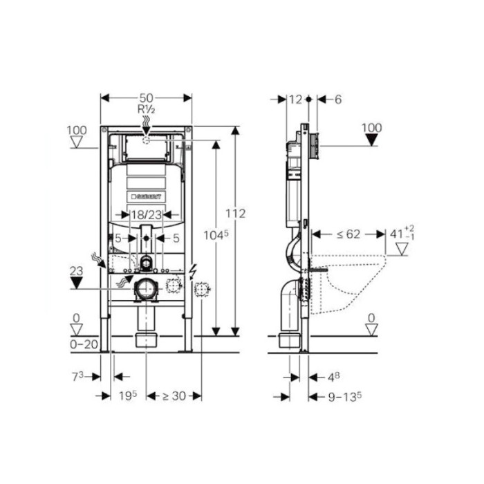 LAUFEN унитаз подвесной, в комплекте с инсталляцией 111.300.00.5, PRO - SET 8.6695.7.+111.300.00