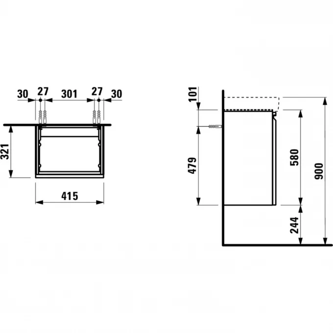 LAUFEN тумба под раковину 42x32, PRO S - 4.8330.2.096.463.1
