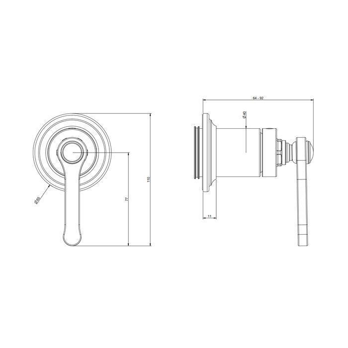 Gessi Смеситель встраиваемый, однорычажный, внешняя часть, Venti20, 65109#710 цвет: brass pvd