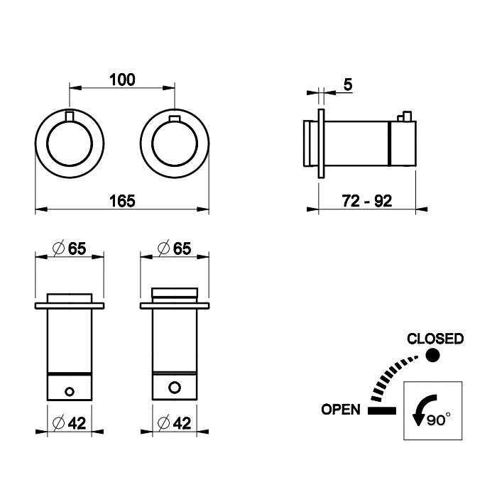 Gessi Встраиваемый термостат для душа, с 1 выходом, Ingranaggio, 63331#031 цвет: хром