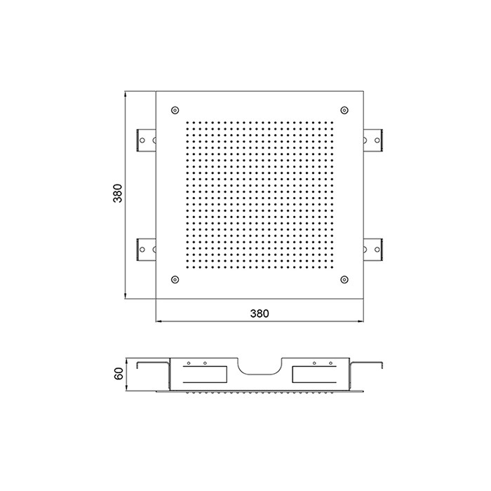 Встраиваемый верхний душ 38х38 см, 1 режим, Almar, E044279.MS цвет: нержавеющая сталь глянцевая
