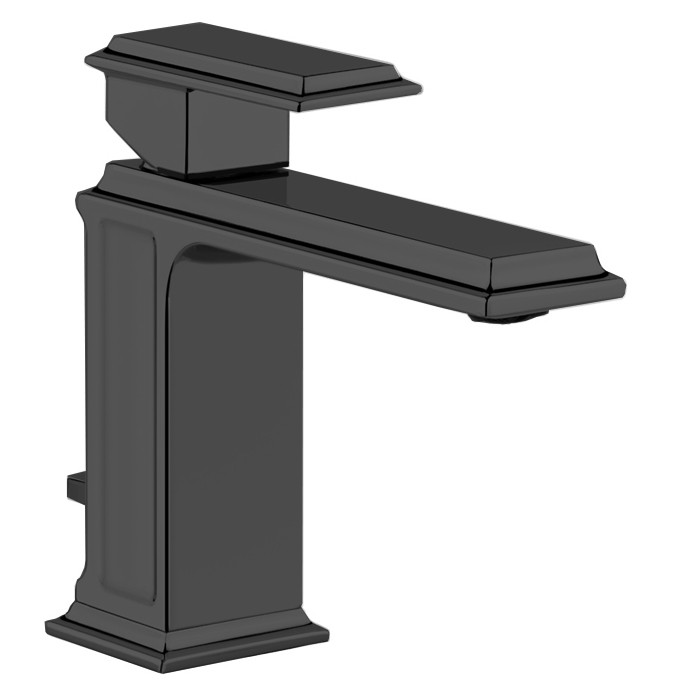 Gessi Смеситель для раковины на 1 отверстие с донным клапаном, Eleganza, 46001#706 цвет: черный металлик