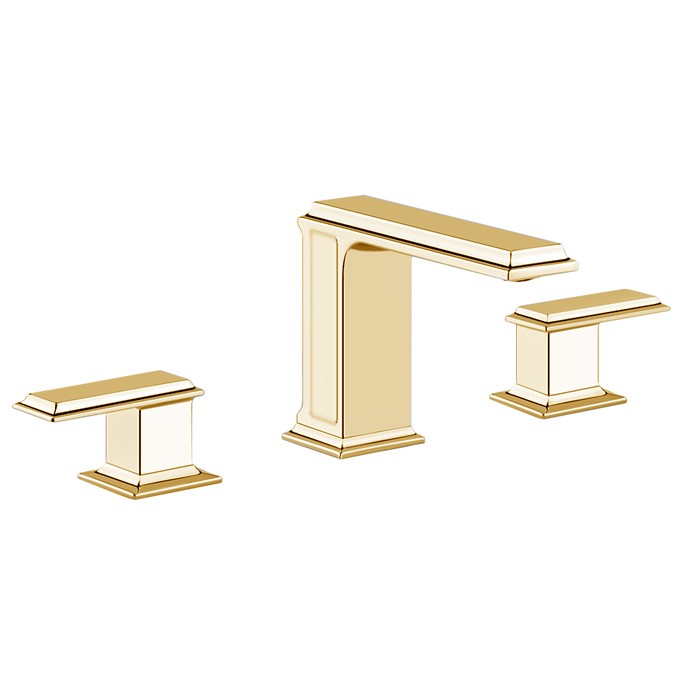 Gessi Смеситель для раковины на 3 отверстия, без донного клапана, Eleganza, 46011#087 цвет: шлифованное золото