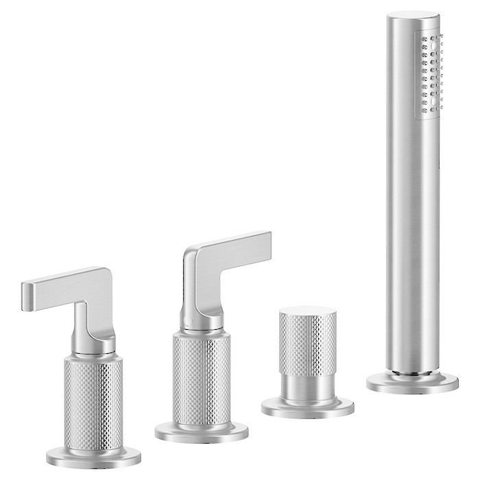 Gessi Смеситель для ванны, 4 отв., с ручным душем и шлангом 150 см, Inciso, 58043#031 цвет: хром