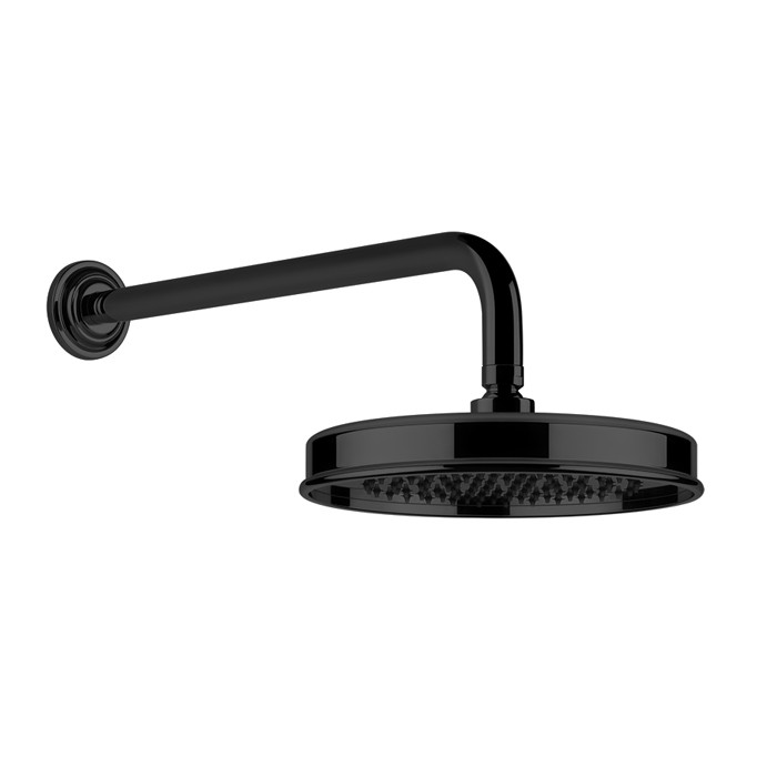 Gessi Верхний душ d200 мм., с настенным держателем 389 мм., Venti20, 65148#299 цвет: черный матовый