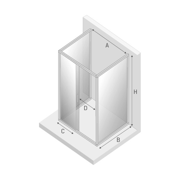 Душевое ограждение new corrina 130x80x195, New trendy New corrina chrome, хром арт. K-0573