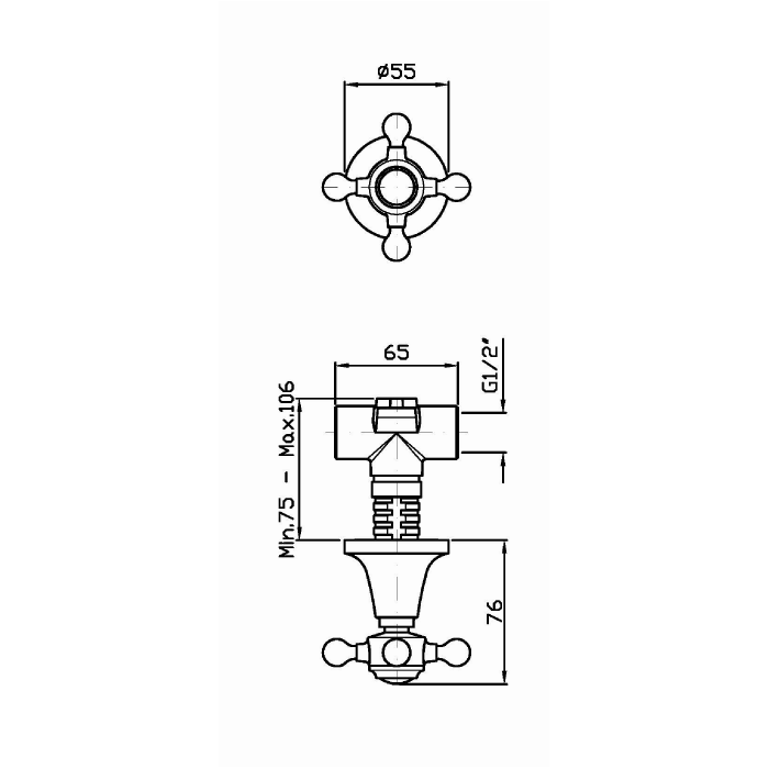 Zucchetti встроенный смеситель для душа 1/2, agora classic, хром арт. zag729 r99779