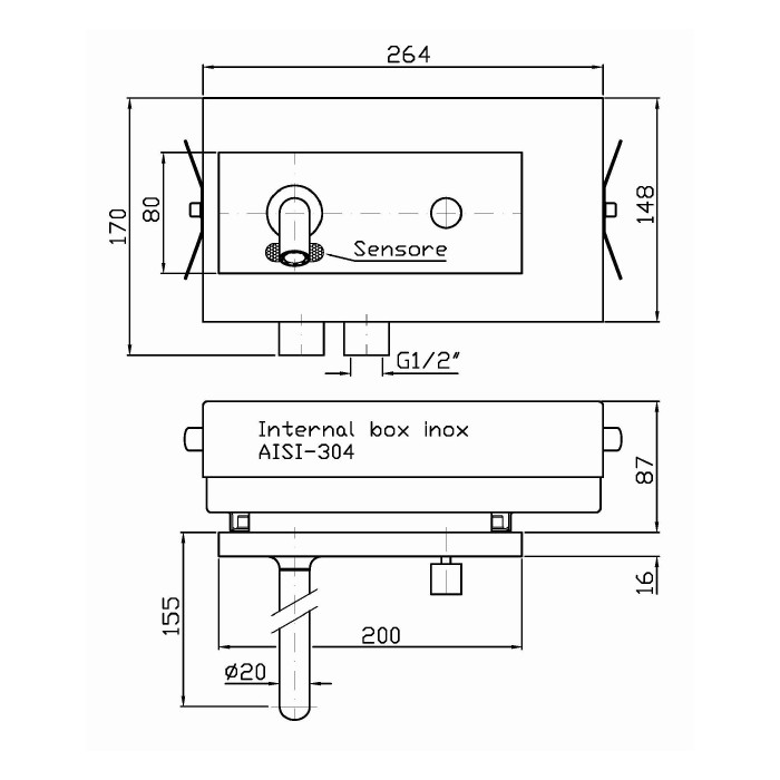 Zucchetti встроенный электронный смеситель для раковины, pan, хром арт. zp8079 r99688