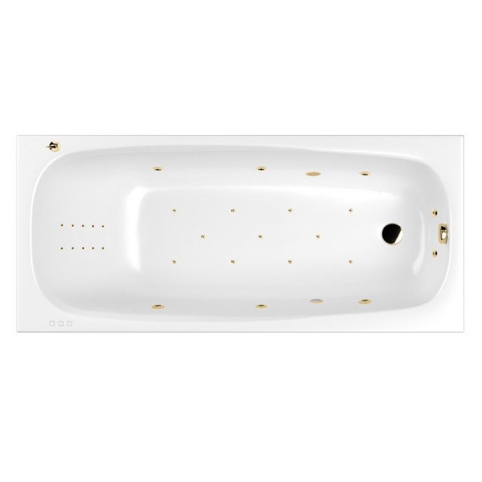 Встраиваемая ванна slim 170x75 ultra nano, Whitecross Layla, золото арт. 0122.170075.100.ULTRANANO.GL