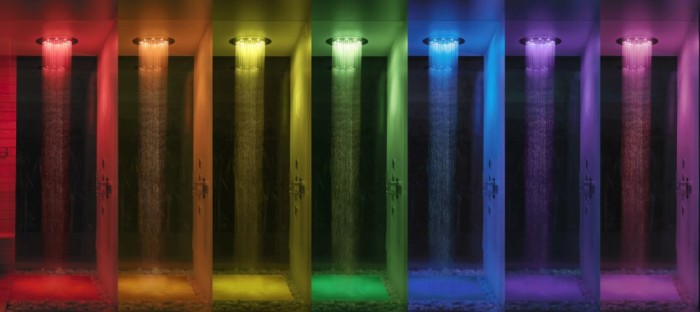 Bossini верхний душ с rgb хромотерапией, dream, хром арт. h37457.030