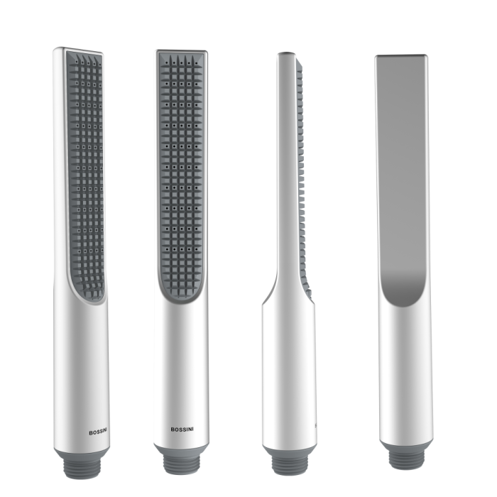 Bossini душевая колонна с однорычажным смесителем, верхним душем, ручным душем-палочкой, держателем и шлангом, apice, серый арт. l10508.045