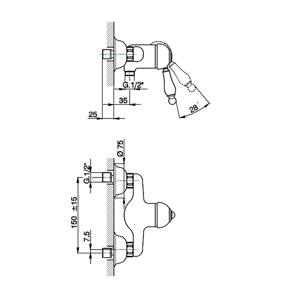 Cisal смеситель для душа em00044127 arcana empress цвет: бронза