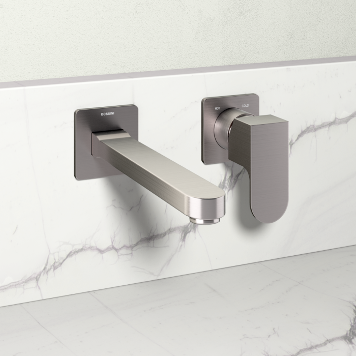 Bossini внешняя часть однорычажного настенного смесителя для раковины без донного клапана, gillo, никель арт. z00732.094