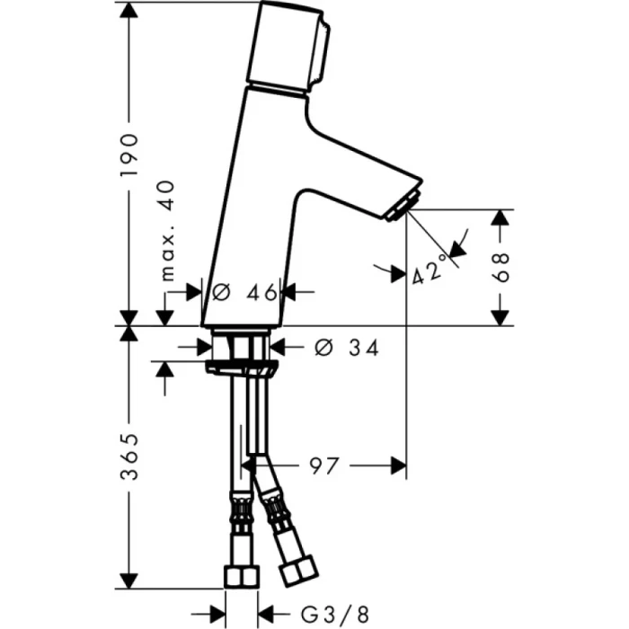 Hansgrohe смеситель для раковины 80 с донным клапаном, Talis Select S, хром арт. 72040000