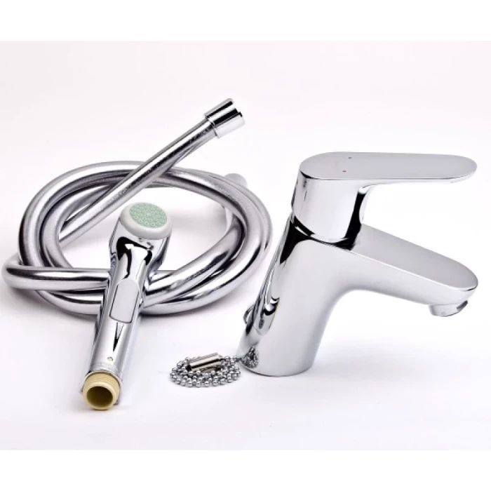 Hansgrohe смеситель для раковины с гигиеническим душем, без донного клапана, Focus E2, хром арт. 31926000