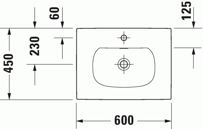 Duravit раковина встраиваемая сверху 60х45см, viu, 0385600000 цвет: белый