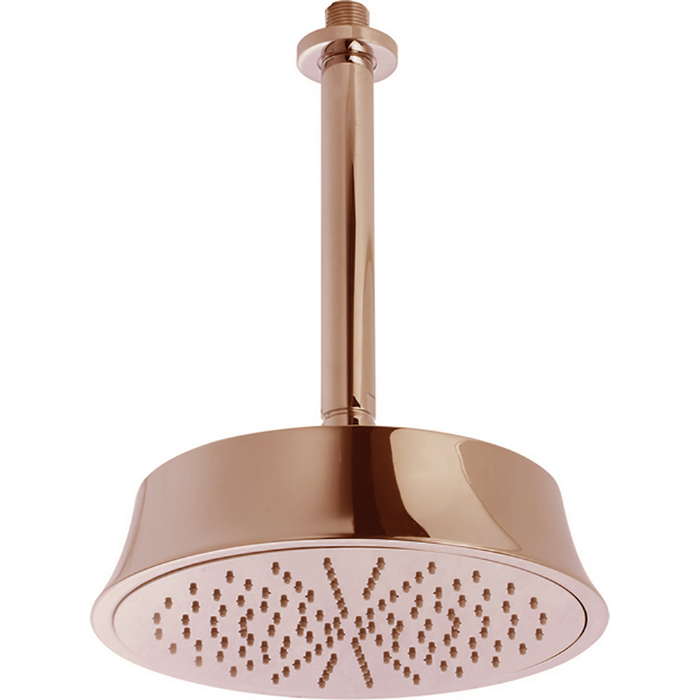 Cisal верхний душ d220 мм с потолочным держателем l270 мм ds0132807e shower, цвет: розовое золото