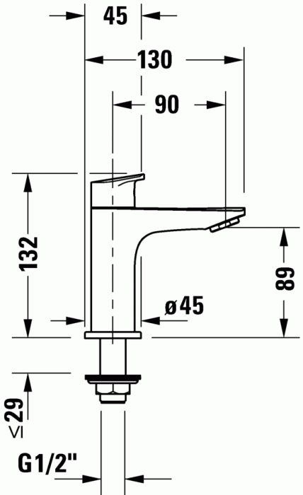 Duravit одновентильный смеситель для раковины 132 мм, no.1, n11080002010 цвет: хром