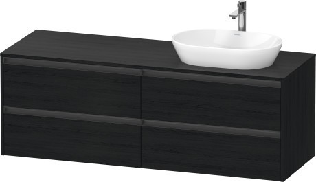 Duravit тумба подвесная под раковину справа 550 мм х 1600 мм х 568 мм, ketho.2, k24899r16160000 цвет: чёрный дуб