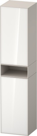 Duravit шкаф-пенал высокий 2 дверцы 360 мм х 400 мм х 1900 мм, zencha, ze1353l64830000 цвет: белое стекло/cеро-коричневый суперматовый