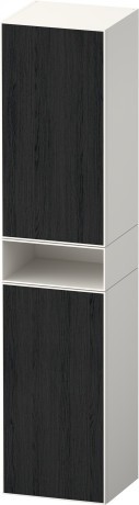 Duravit шкаф-пенал высокий 2 дверцы 360 мм х 400 мм х 1900 мм, zencha, ze1353l16840000 цвет: чёрный дуб/белый суперматовый