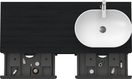 Duravit тумба подвесная под раковину справа 1400 мм х 550 мм, d-neo, de4970r1616 цвет: чёрный дуб