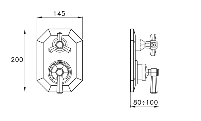 Stella смеситель для душа, eccelsa, арт. ec06017pv01