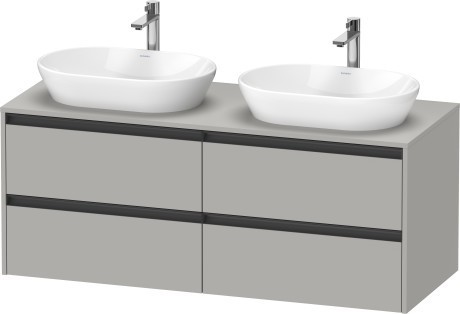 Duravit тумба подвесная под две раковины 550 мм х 1400 мм х 568 мм, ketho.2, k24898b07070000 цвет: бетонно-серый матовый