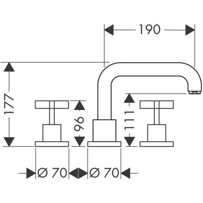 AXOR смеситель на край ванны, на 3 отверстия, Citterio, золото арт. 39436250