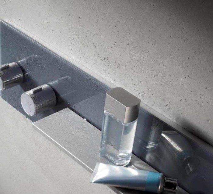 Keuco панель для ванны и душа с термостатом на 3 потребителя рукоятки слева, metime_spa, антрацит глянцевый арт. 56163 011101