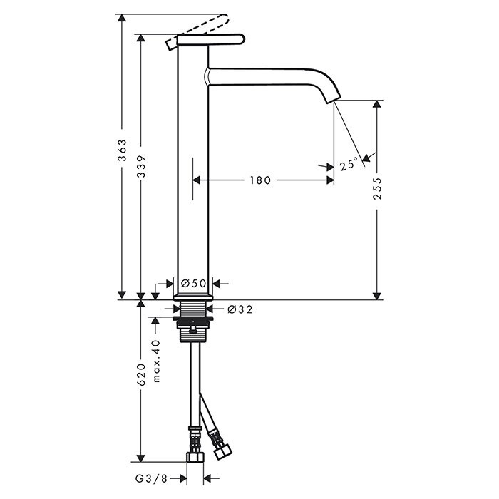 AXOR смеситель для раковины, One, никель арт. 48002820