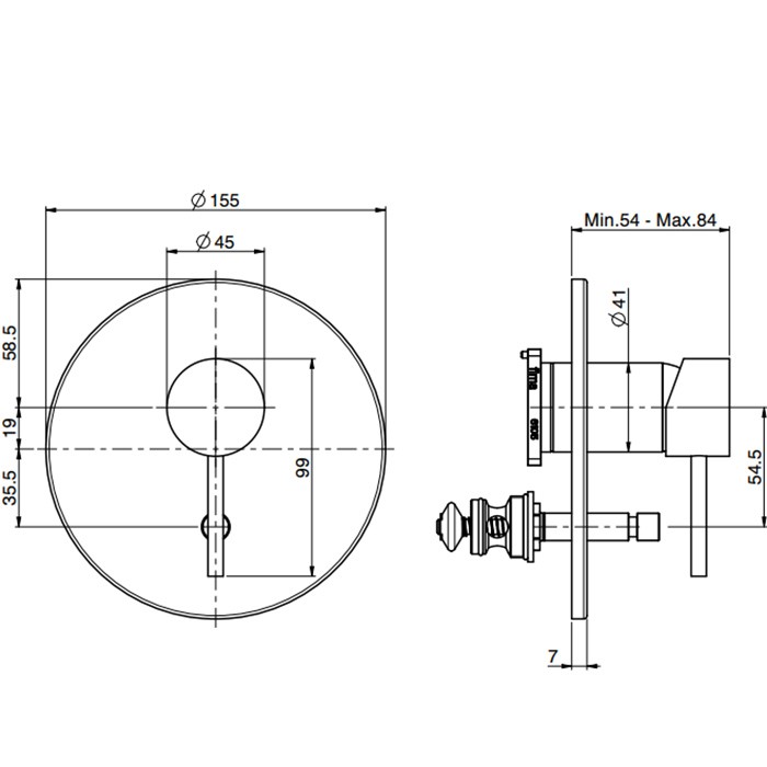 Fima Carlo Frattini смеситель для душа встроенный, с переключателем на 2 источника, spillo steel, сталь арт. f3079x2inox