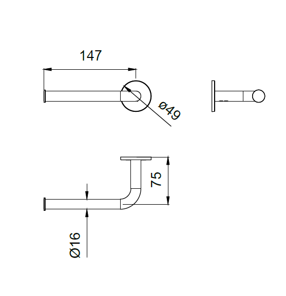 Держатель для туалетной бумаги, левая версия, Almar Bathroom accessories, хром арт. E315002.CR
