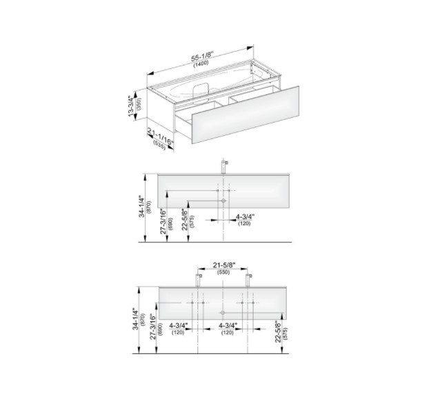 Keuco тумба подвесная под раковину с одним выдвижным фронтом, с внутренней светодиодной подсветкой, edition 11, белый арт. 31361 380100