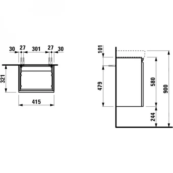 LAUFEN тумба под раковину 42x32, PRO S - 4.8330.1.096.463.1