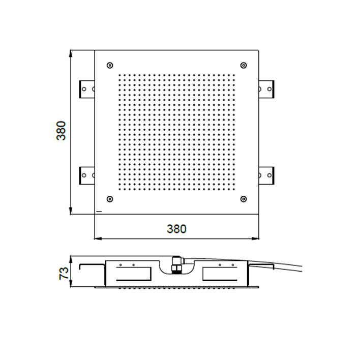 Встраиваемый верхний душ 38х38 см, 1 режим, Almar, E044279.GM цвет: оружейный металл брашированный PVD