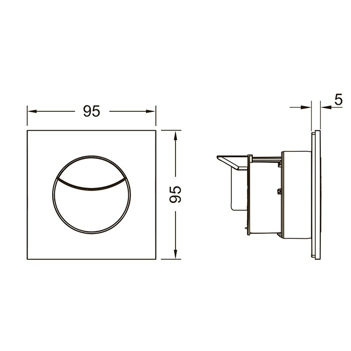 TECE панель смыва, 2 клавиши, квадратная, хром матовый, flushpoint - 9240980