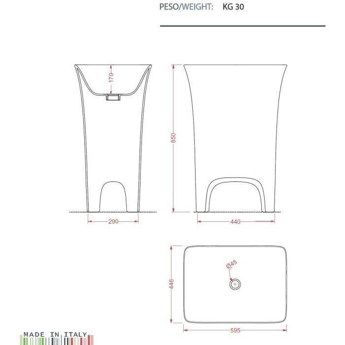 ArtCeram раковина (напольная), cwl004 01 50 cow цвет: черный