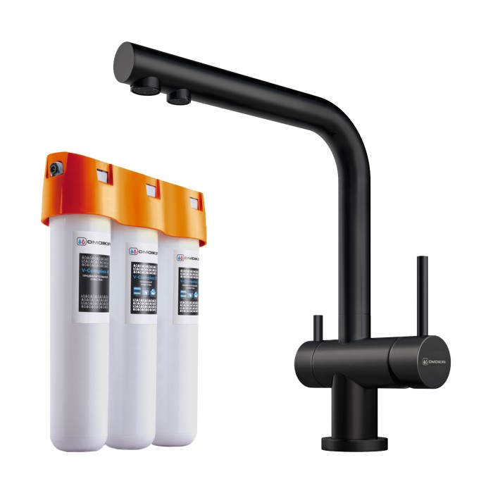 Omoikiri комплект смеситель+фильтр Nagano-GB + Pure drop Lite, графит арт. 4284.8028