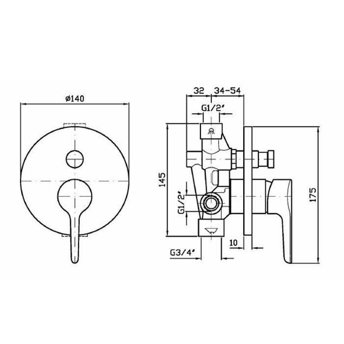 Zucchetti смеситель для душа, встраиваемый, с переключателем потоков, medameda, хром арт. zmm127