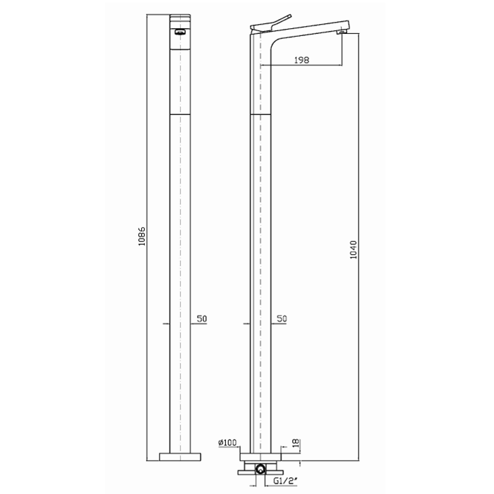 Zucchetti свободностоящий однорычажный смеситель для раковины, soft, хром арт. zp7621 r99676