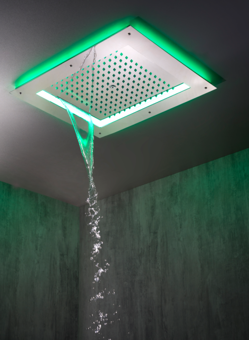 Bossini верхний душ frame/2 rgb режима hi0925.030, с rgb хромотерапией, frame, хром арт. hi0925.030