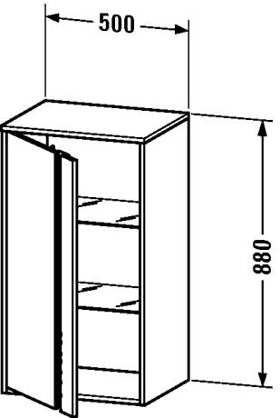 Duravit шкаф средний правый, с полками, ketho, 1266 r 18 цвет: gres pietra grey opaco