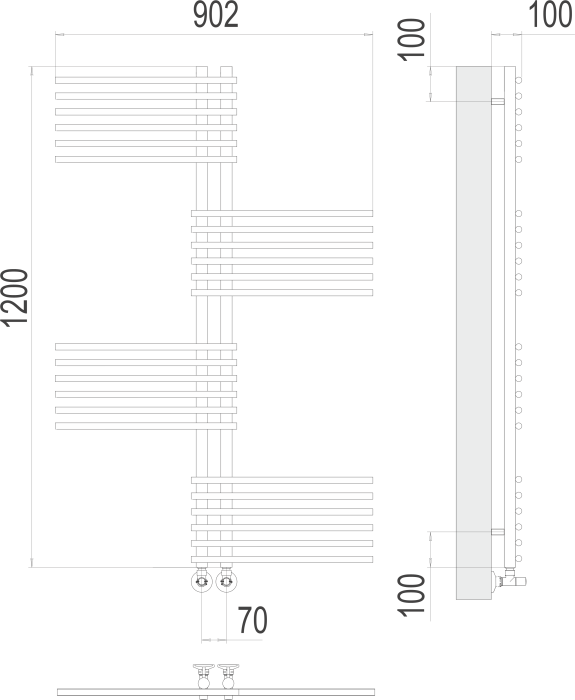 Terminus водяной полотенцесушитель европа п24 70х1200, люкс арт. 4670078530622