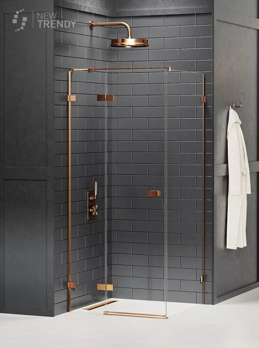 Душевое ограждение l 110x110x200, New trendy Avexa copper brushed, браширо арт. EXK-3567