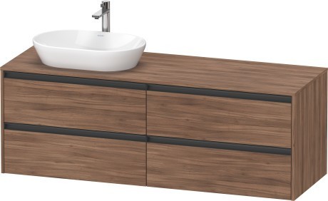 Duravit тумба подвесная под раковину слева 550 мм х 1600 мм х 568 мм, ketho.2, k24899l79790000 цвет: орех натуральный