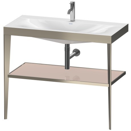 Duravit напольная консоль xviu/c-bonded 1000 мм х 850 мм, с умывальником viu, xviu, xv4716ob110 цвет: матовое шампанское/абрикосово - жемчужный лак