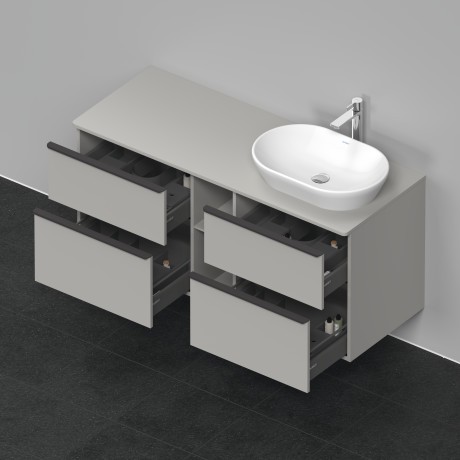 Duravit тумба подвесная под раковину справа 1400 мм х 550 мм, d-neo, de4970r0707 цвет: бетонно-серый матовый
