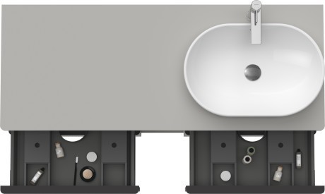 Duravit тумба подвесная под раковину справа 1400 мм х 550 мм, d-neo, de4970r0707 цвет: бетонно-серый матовый