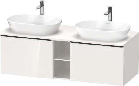 Duravit тумба подвесная под две раковины 1400 мм х 550 мм и открытой полкой, d-neo, de4950b2222 цвет: белый глянцевый
